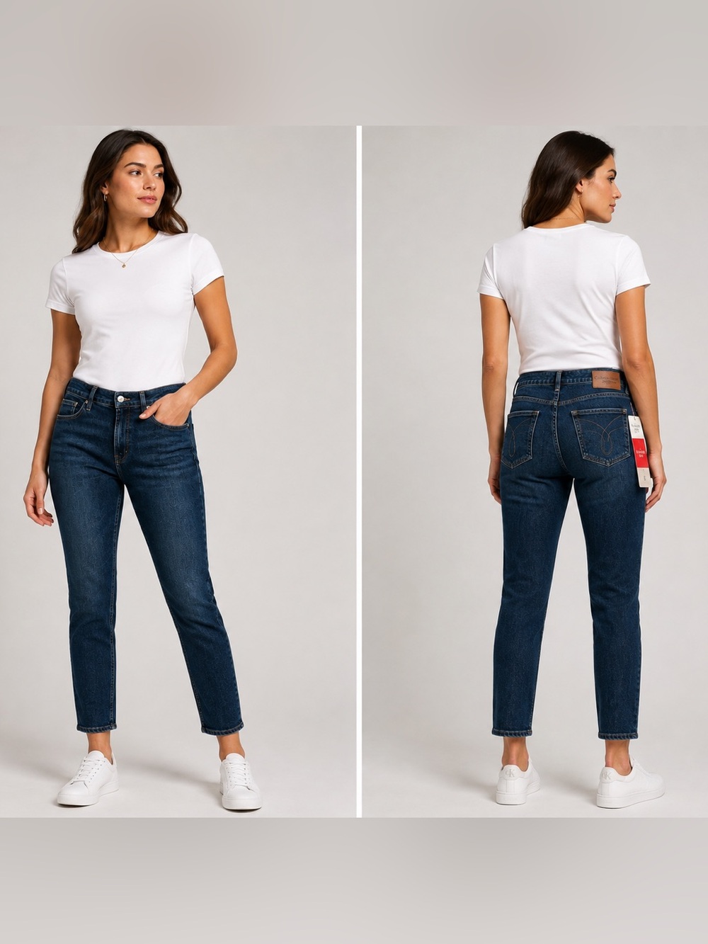 Calvin Klein Women’s Slim Straight Ankle Jeans Size 8 Dark Wash NWT